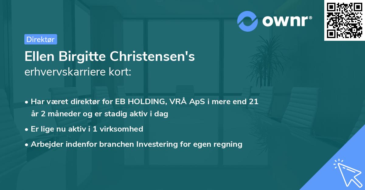 Ellen Birgitte Christensen's erhvervskarriere kort