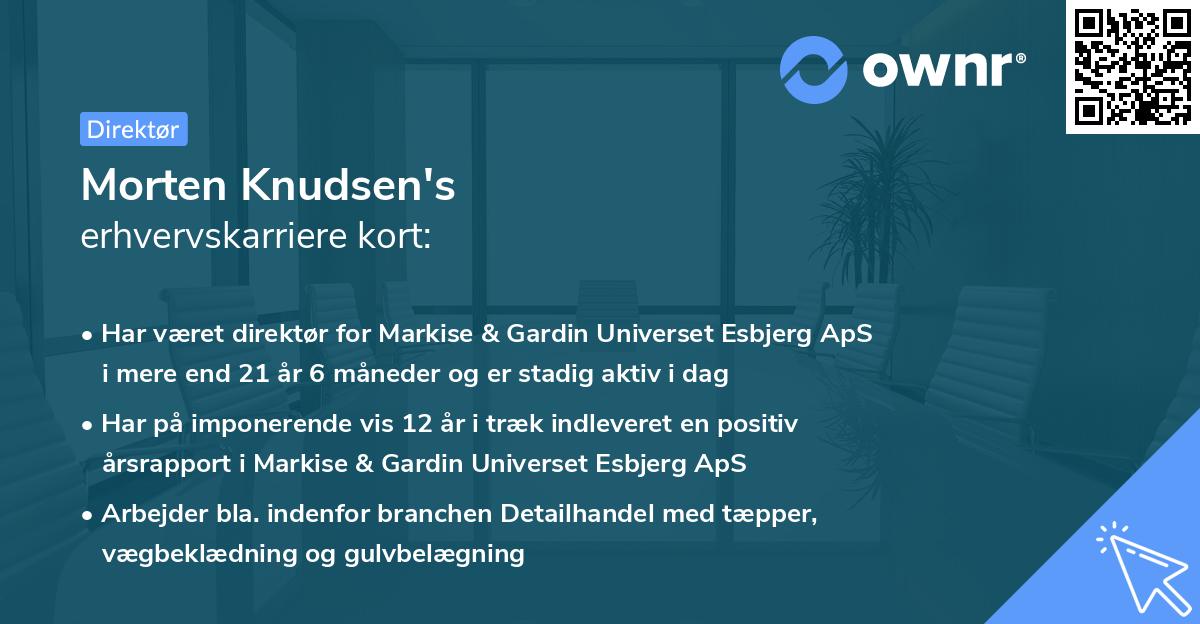 Morten Knudsen's erhvervskarriere kort