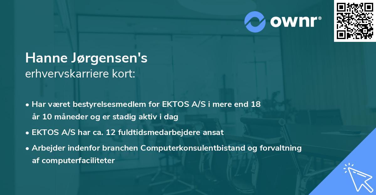 Hanne Jørgensen's erhvervskarriere kort
