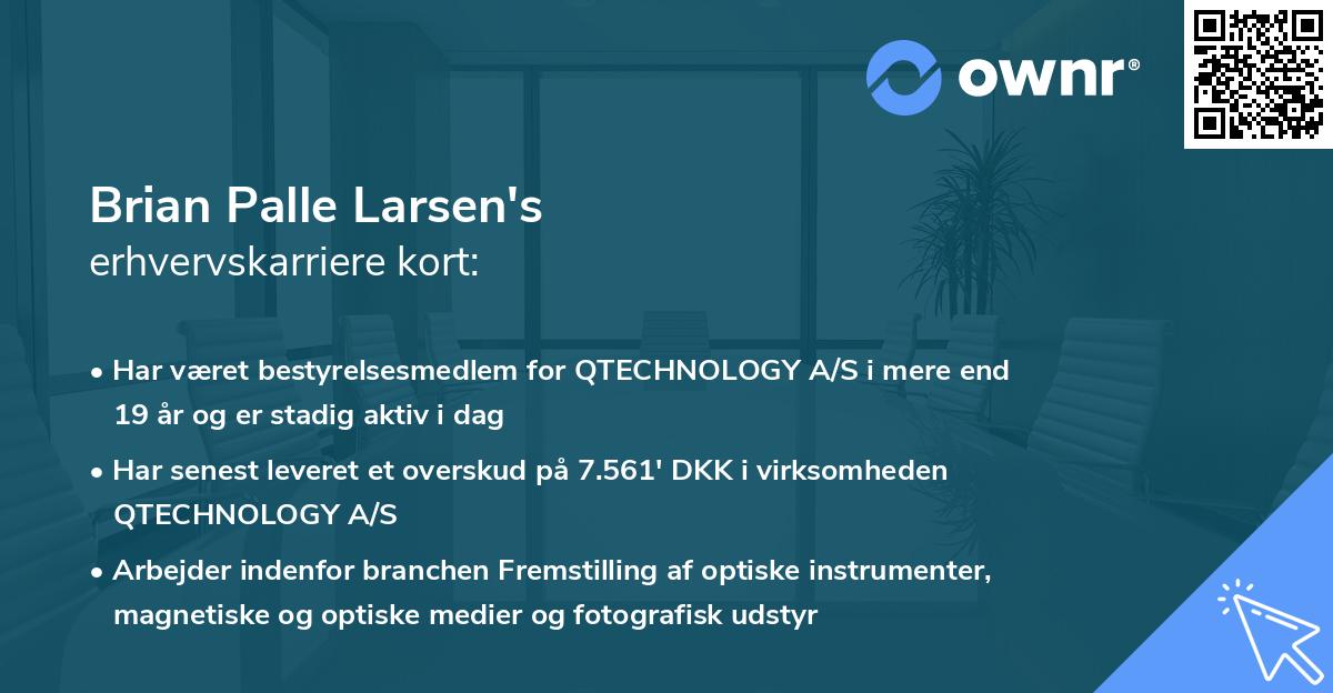 Brian Palle Larsen's erhvervskarriere kort