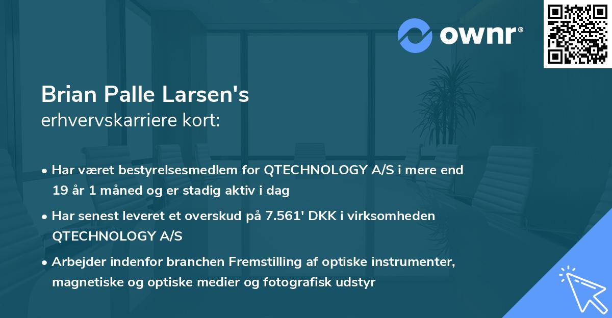 Brian Palle Larsen's erhvervskarriere kort
