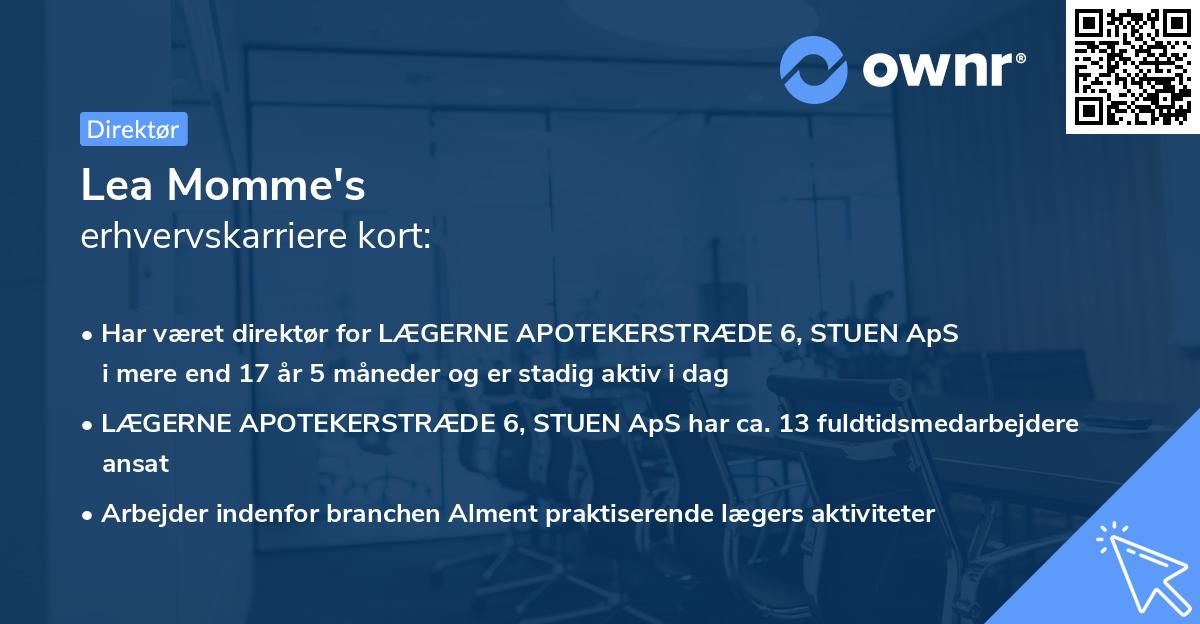 Lea Momme's erhvervskarriere kort