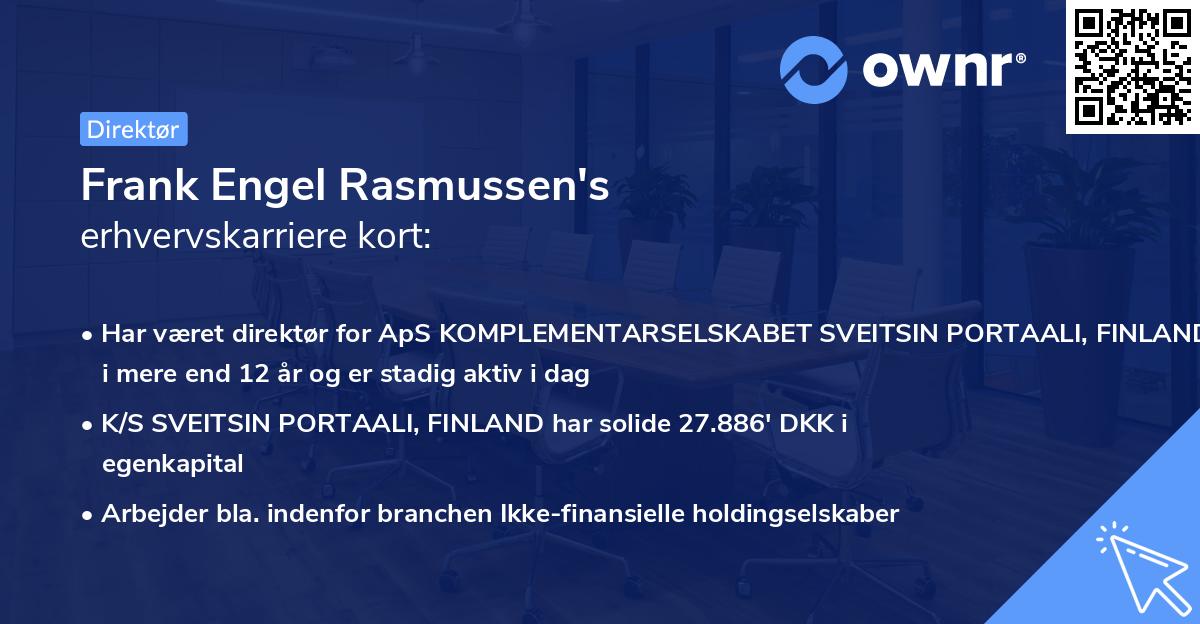 Frank Engel Rasmussen's erhvervskarriere kort
