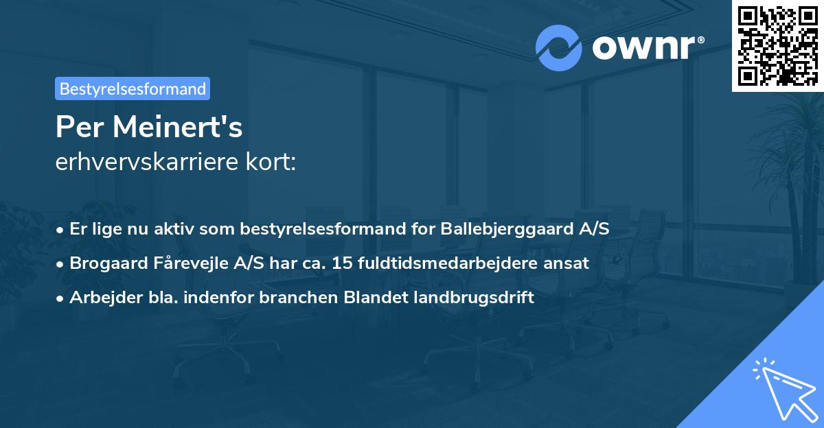 Per Meinert's erhvervskarriere kort