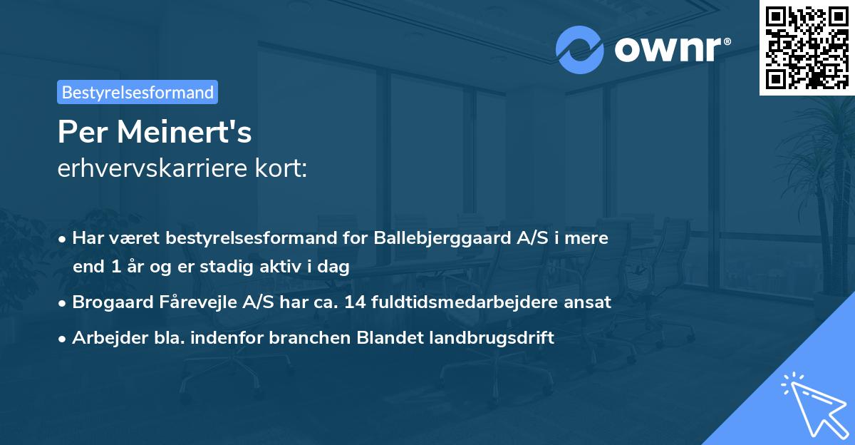 Per Meinert's erhvervskarriere kort