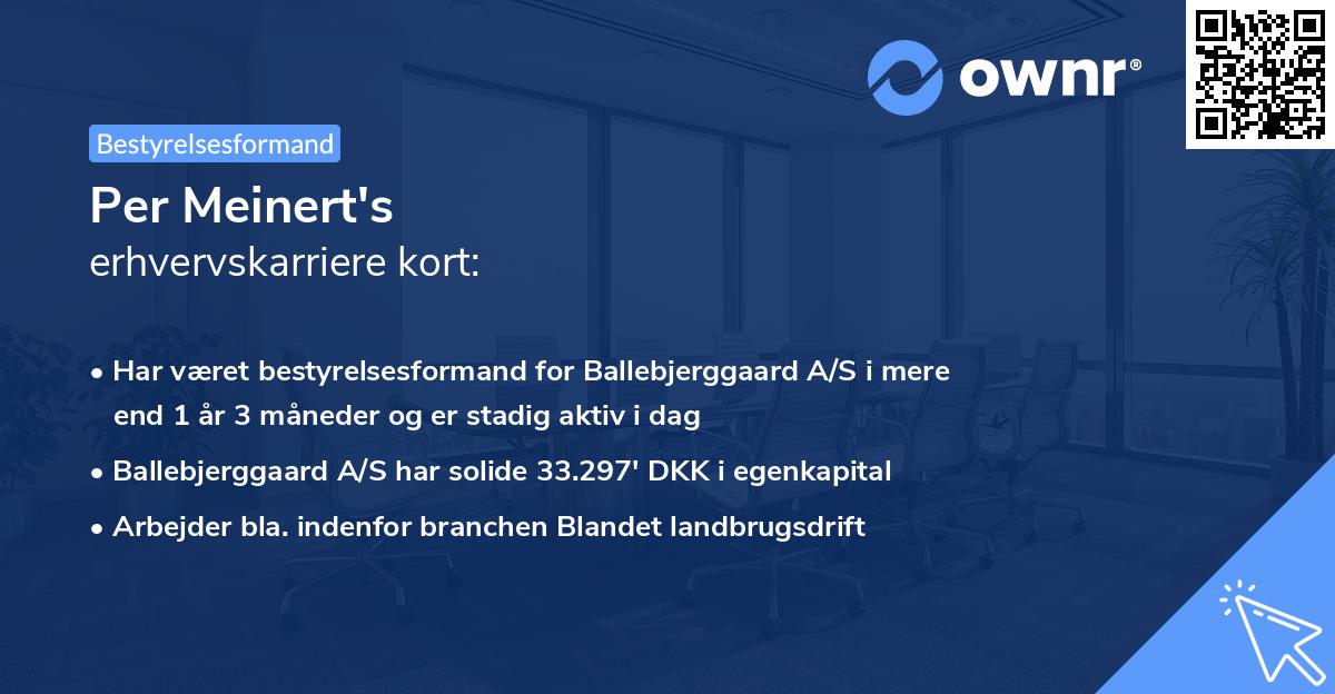Per Meinert's erhvervskarriere kort