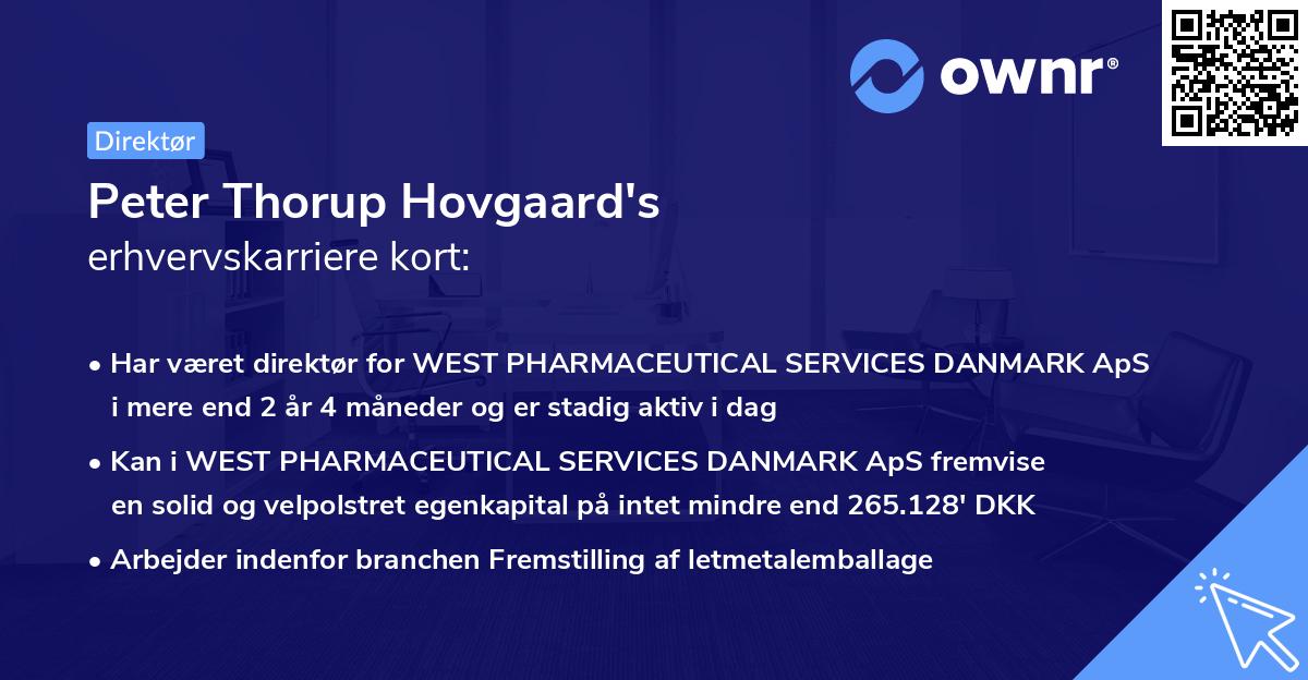 Peter Thorup Hovgaard's erhvervskarriere kort