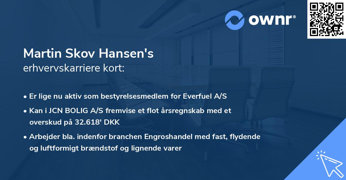 Martin Skov Hansen's erhvervskarriere kort