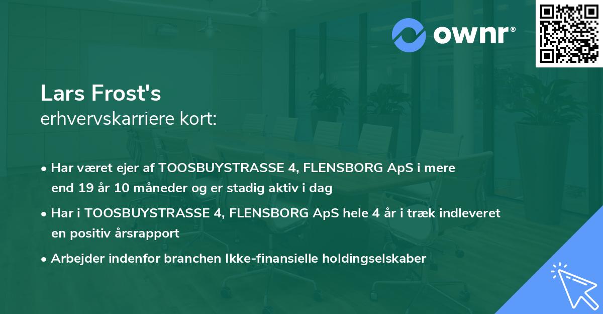 Lars Frost's erhvervskarriere kort