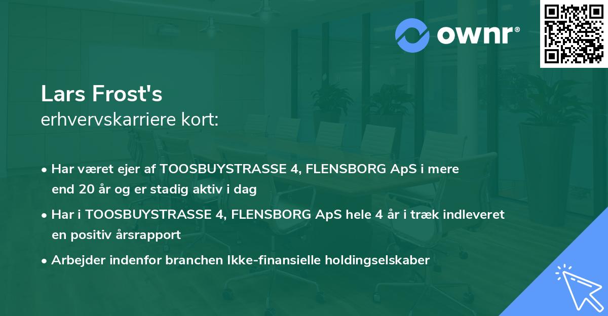 Lars Frost's erhvervskarriere kort
