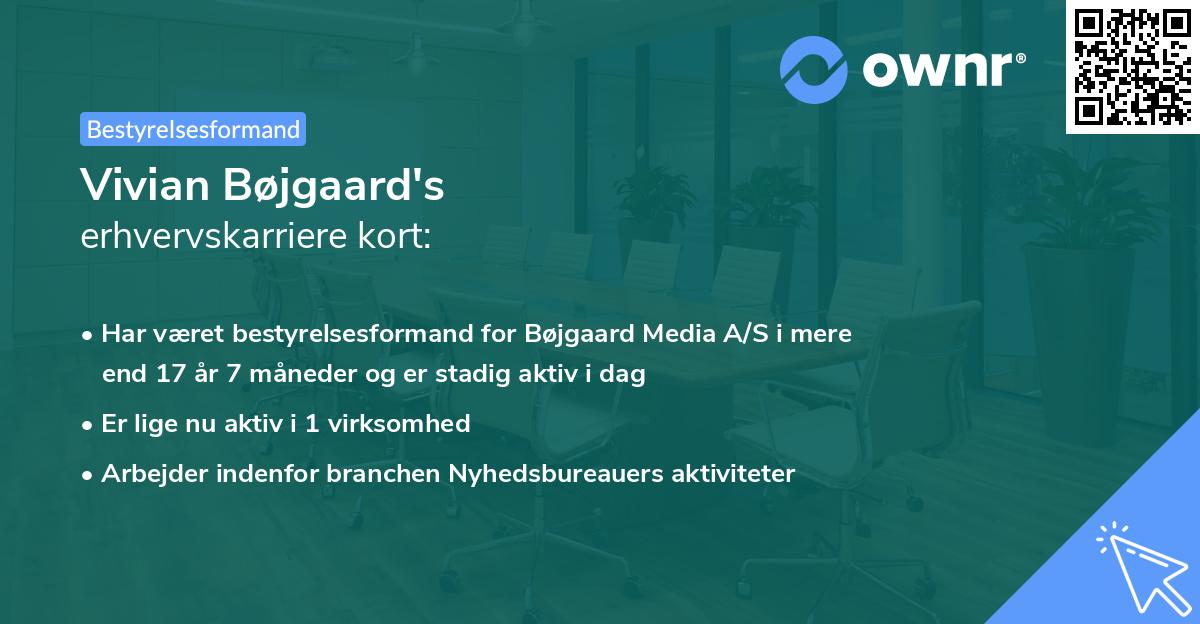 Vivian Bøjgaard's erhvervskarriere kort