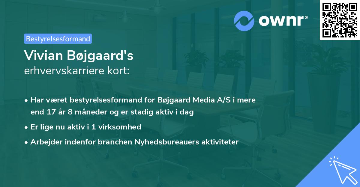 Vivian Bøjgaard's erhvervskarriere kort