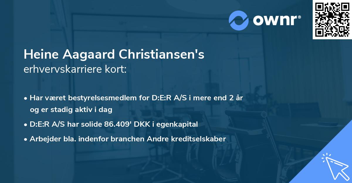 Heine Aagaard Christiansen's erhvervskarriere kort