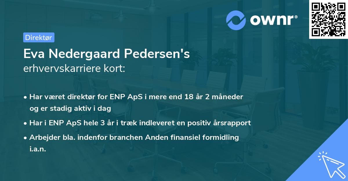 Eva Nedergaard Pedersen's erhvervskarriere kort