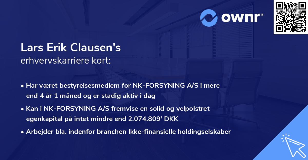 Lars Erik Clausen's erhvervskarriere kort