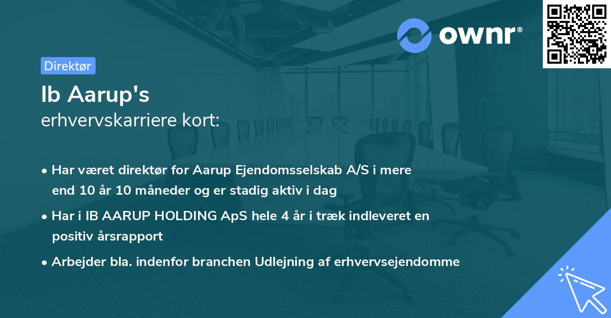 Ib Aarup's erhvervskarriere kort