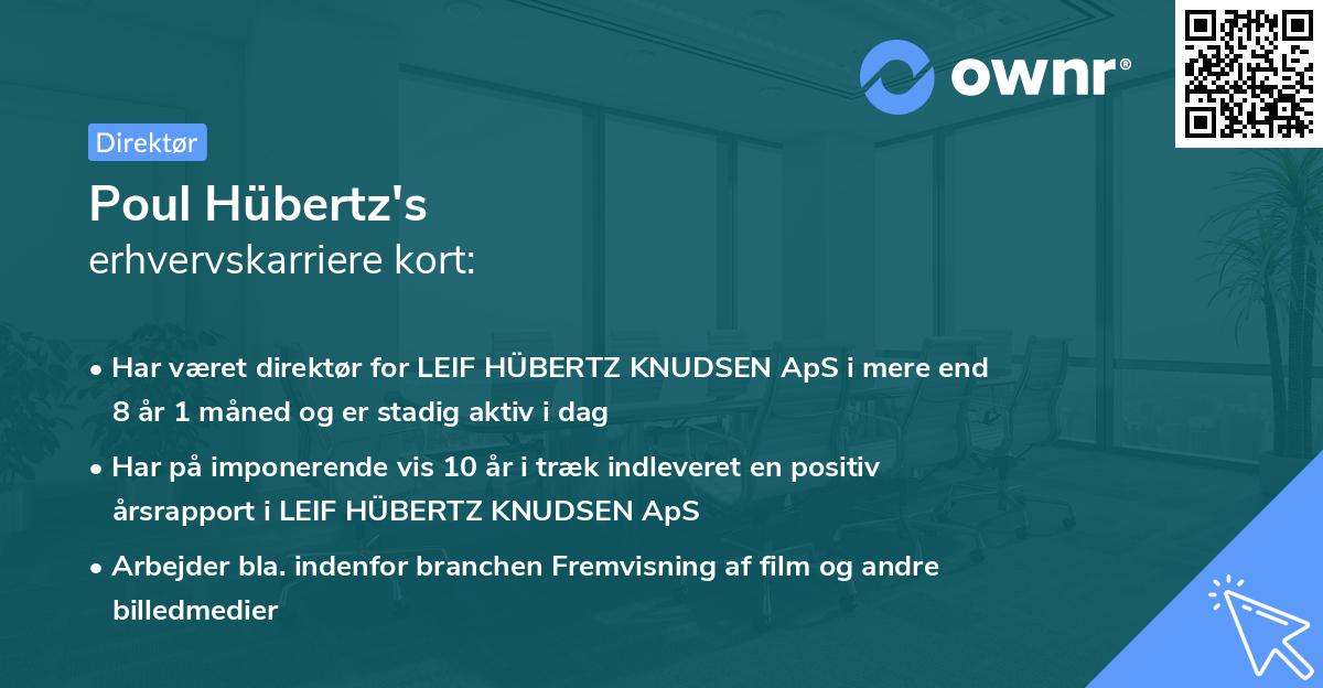 Poul Hübertz's erhvervskarriere kort