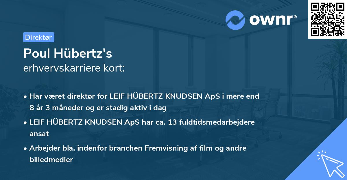Poul Hübertz's erhvervskarriere kort