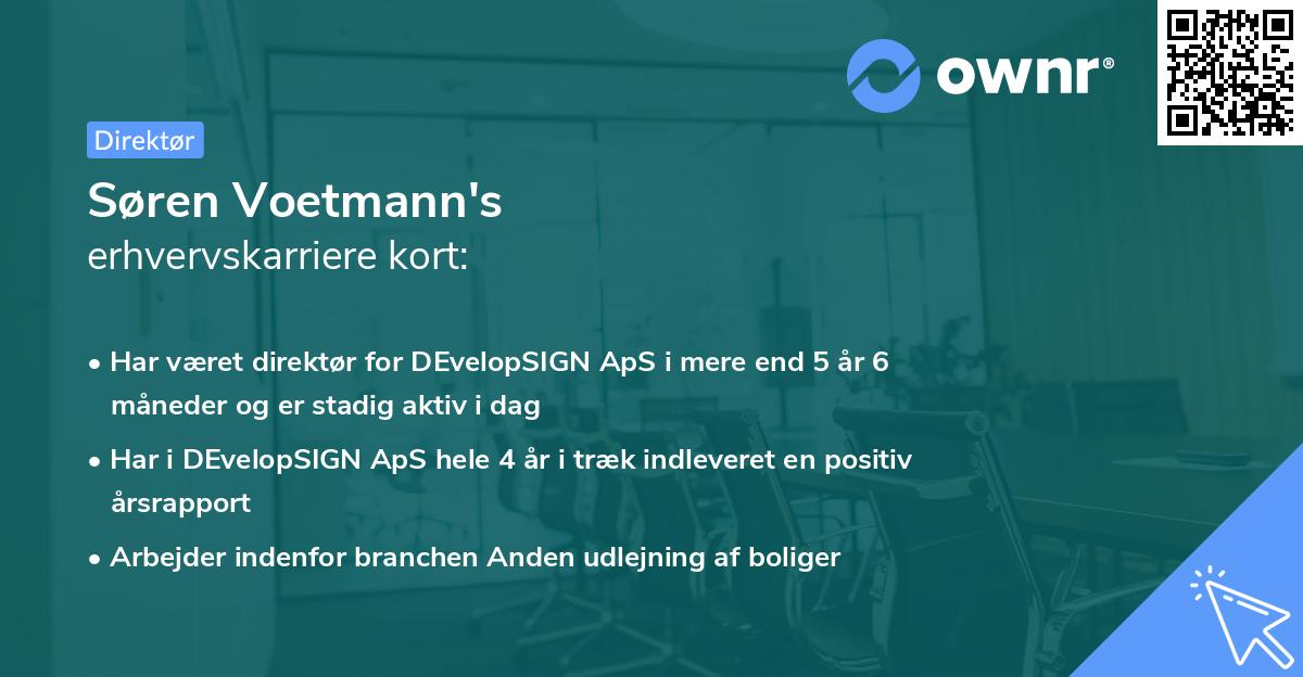 Søren Voetmann's erhvervskarriere kort