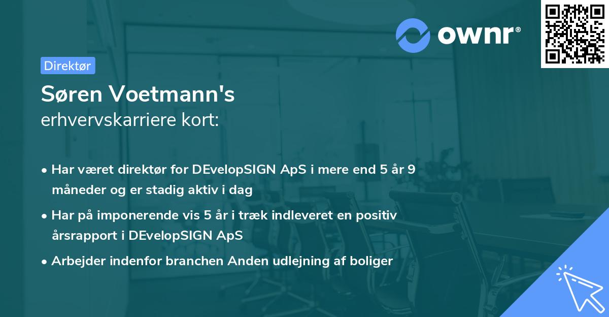 Søren Voetmann's erhvervskarriere kort