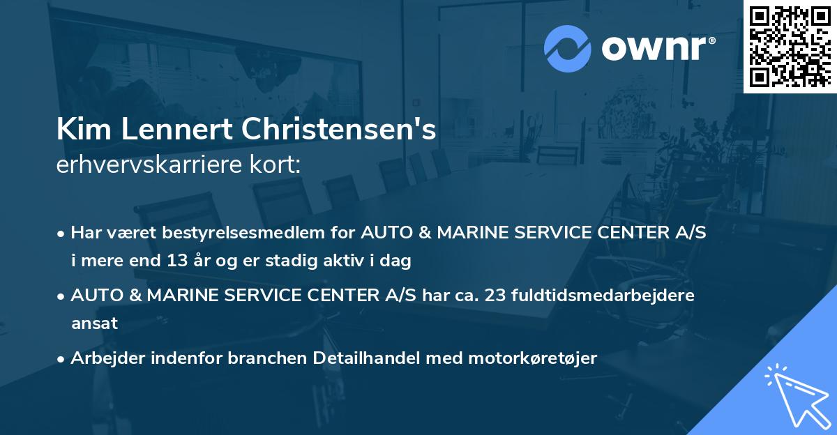 Kim Lennert Christensen's erhvervskarriere kort
