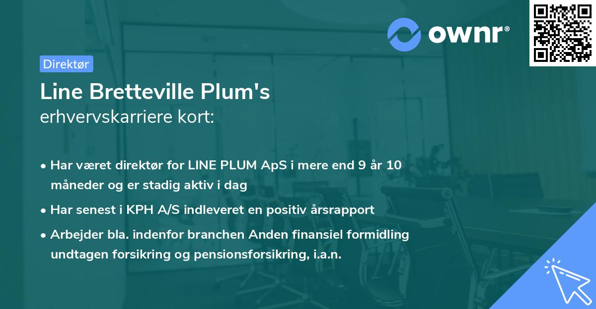 Line Bretteville Plum's erhvervskarriere kort