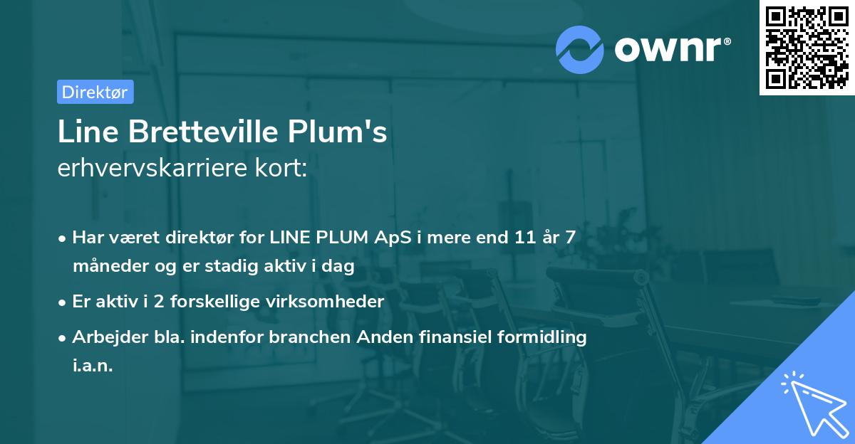 Line Bretteville Plum's erhvervskarriere kort