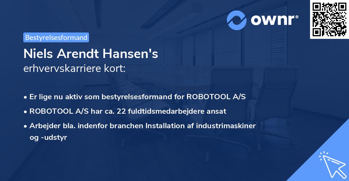 Niels Arendt Hansen's erhvervskarriere kort