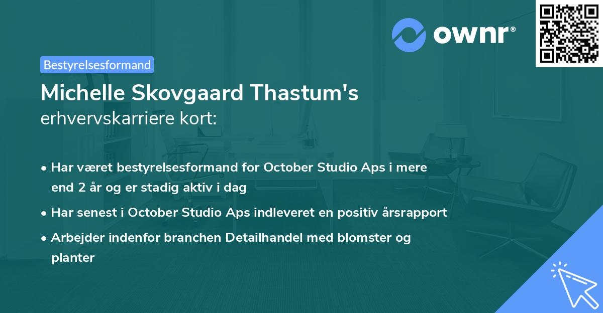 Michelle Skovgaard Thastum's erhvervskarriere kort