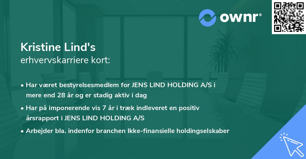 Kristine Lind's erhvervskarriere kort