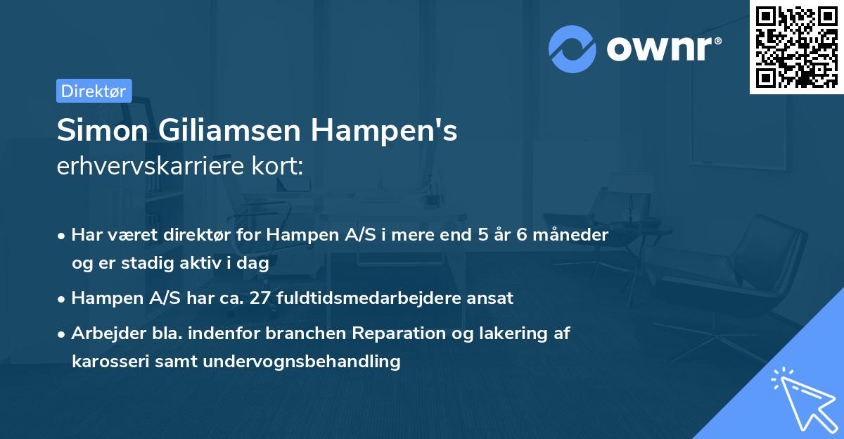 Simon Giliamsen Hampen's erhvervskarriere kort