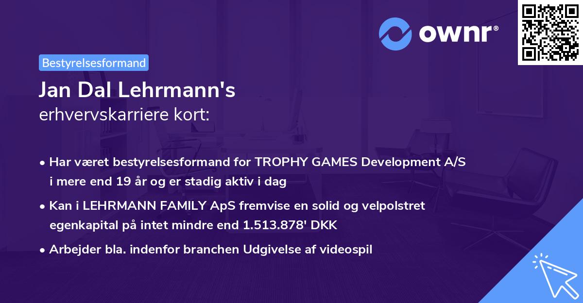 Jan Dal Lehrmann's erhvervskarriere kort