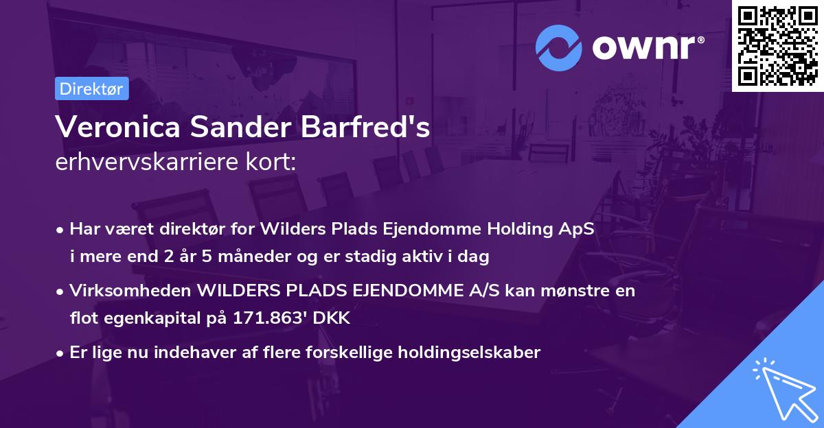 Veronica Sander Barfred's erhvervskarriere kort