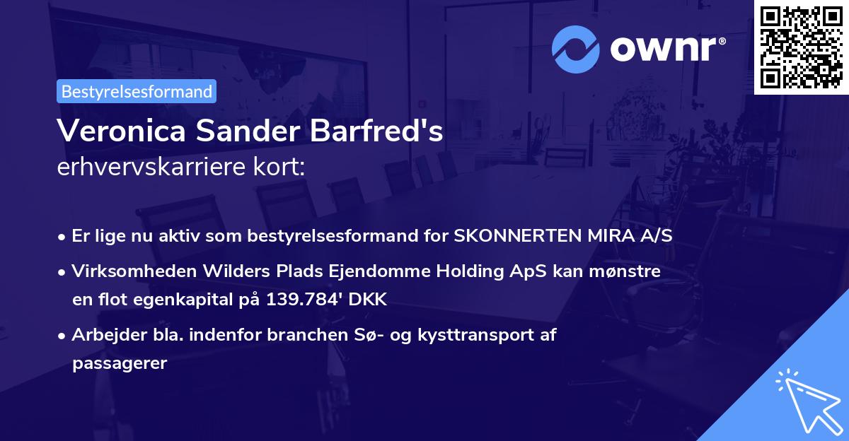 Veronica Sander Barfred's erhvervskarriere kort