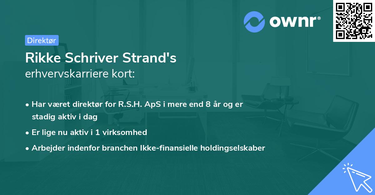 Rikke Schriver Strand's erhvervskarriere kort