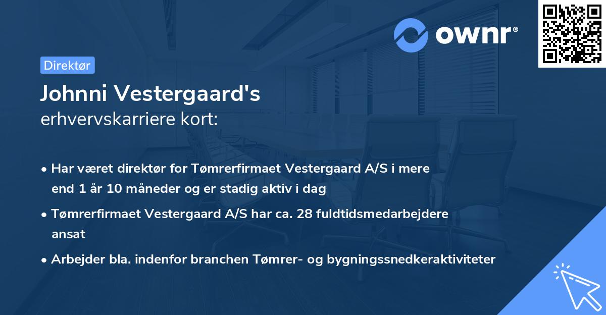 Johnni Vestergaard's erhvervskarriere kort