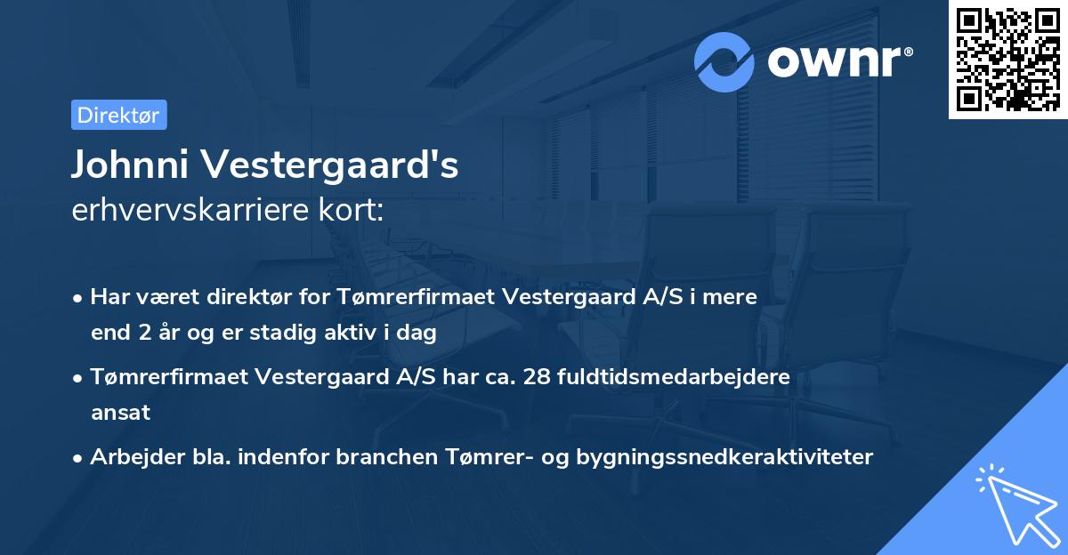 Johnni Vestergaard's erhvervskarriere kort