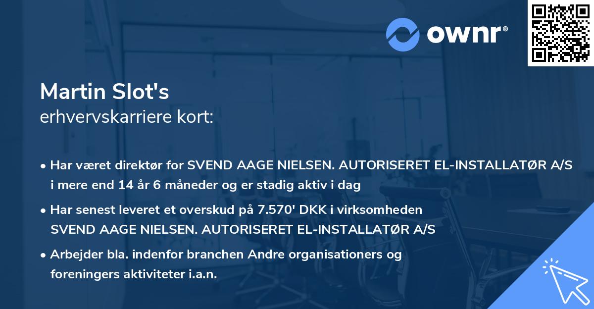 Martin Slot's erhvervskarriere kort