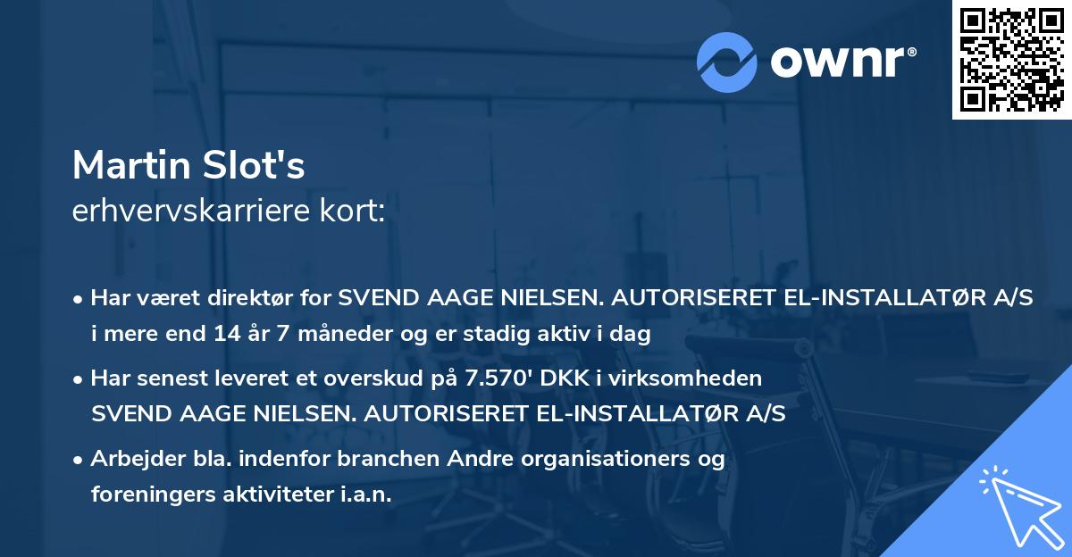 Martin Slot's erhvervskarriere kort