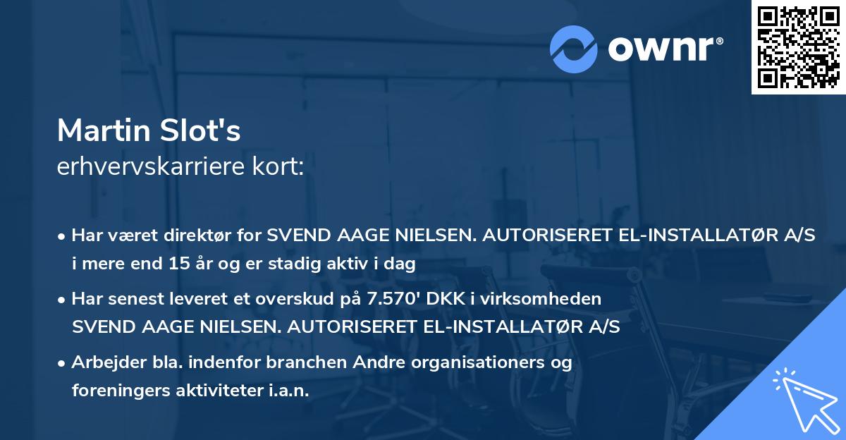 Martin Slot's erhvervskarriere kort
