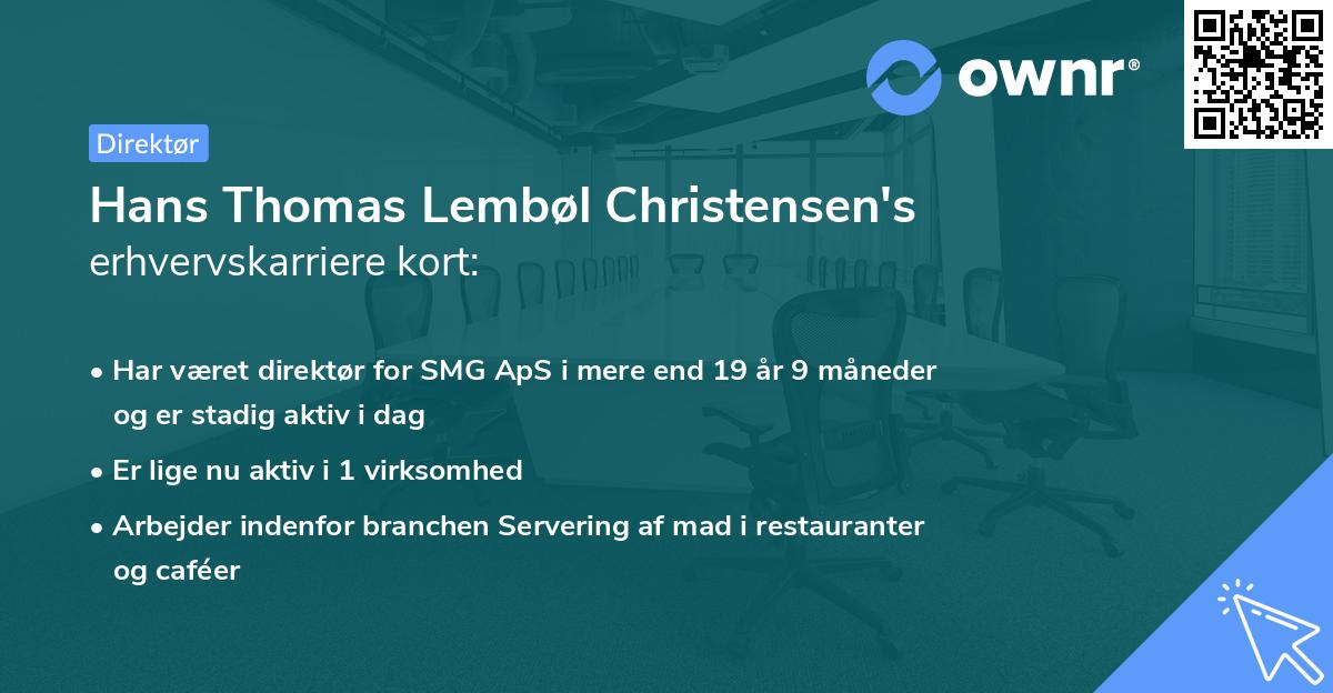 Hans Thomas Lembøl Christensen's erhvervskarriere kort