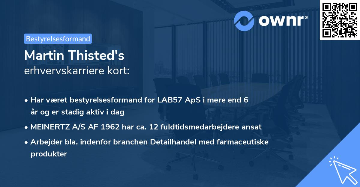 Martin Thisted's erhvervskarriere kort