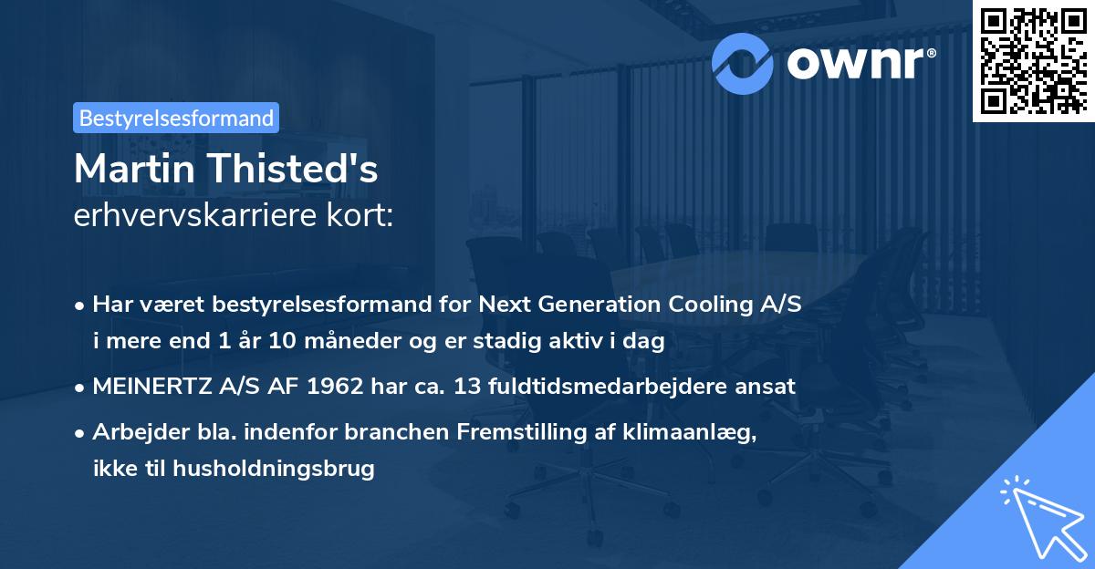 Martin Thisted's erhvervskarriere kort