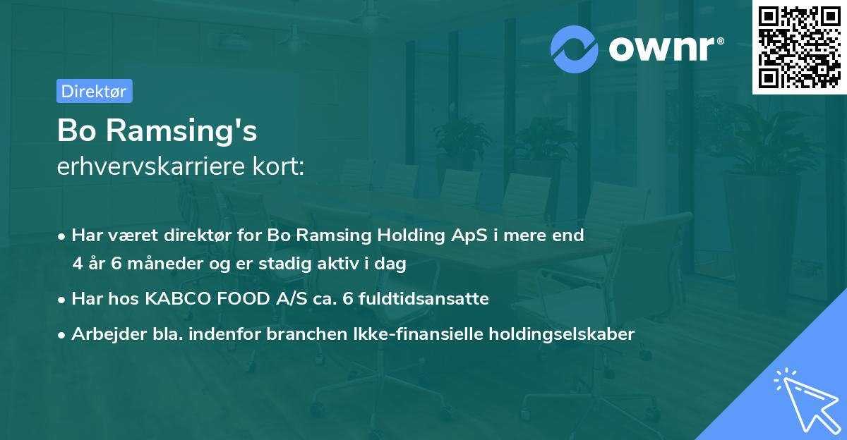 Bo Ramsing's erhvervskarriere kort