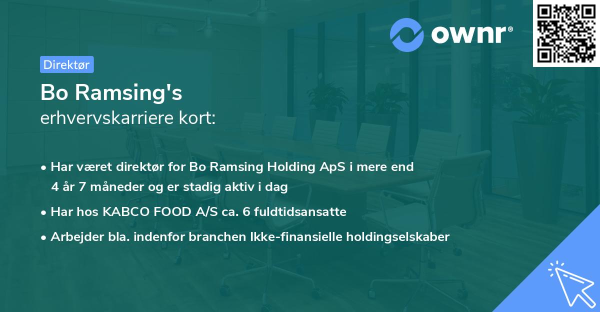 Bo Ramsing's erhvervskarriere kort