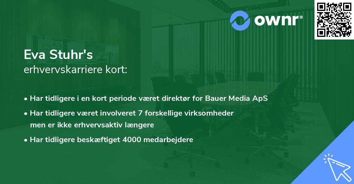 Eva Stuhr's erhvervskarriere kort