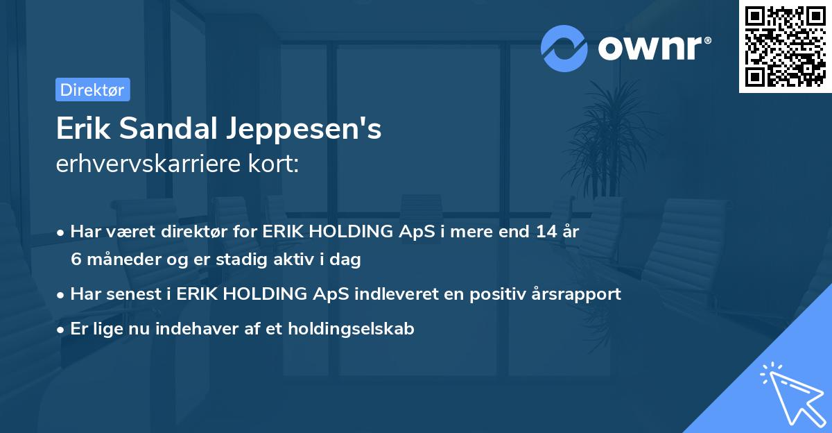 Erik Sandal Jeppesen's erhvervskarriere kort