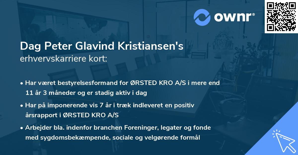 Dag Peter Glavind Kristiansen's erhvervskarriere kort