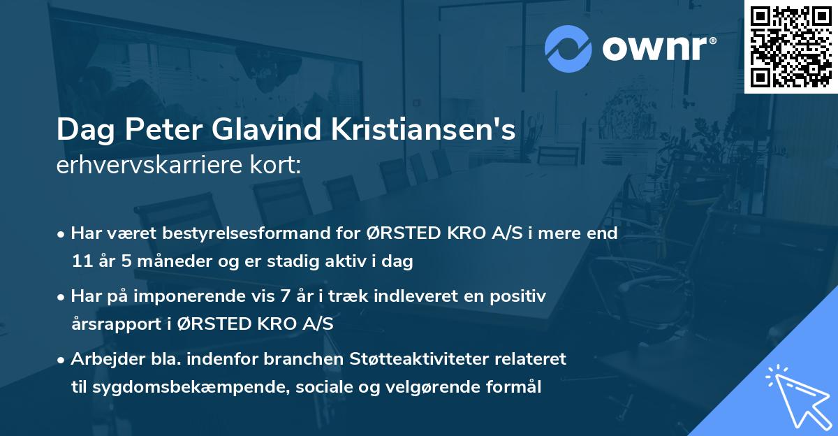 Dag Peter Glavind Kristiansen's erhvervskarriere kort