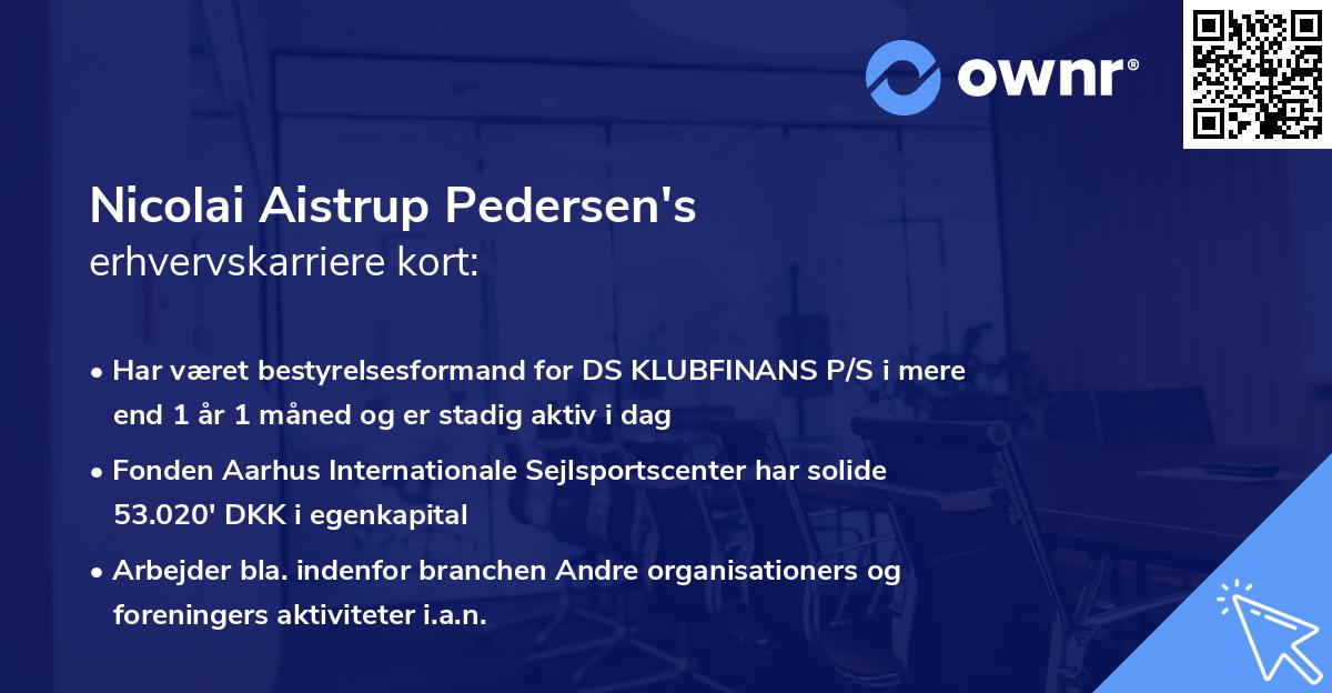 Nicolai Aistrup Pedersen's erhvervskarriere kort
